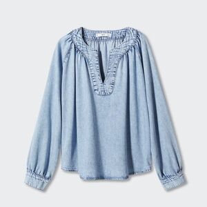 Washed denim top size M